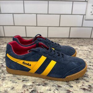 Gola Sneakers Women's Gola Harrier Suede Retro Sneakers - Navy/Yellow/Gum
